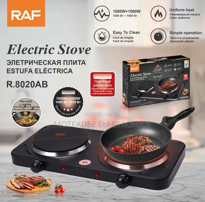 Raf (2000w) 2 Face Low Voltage Fast Cooking Electric Hot Plate