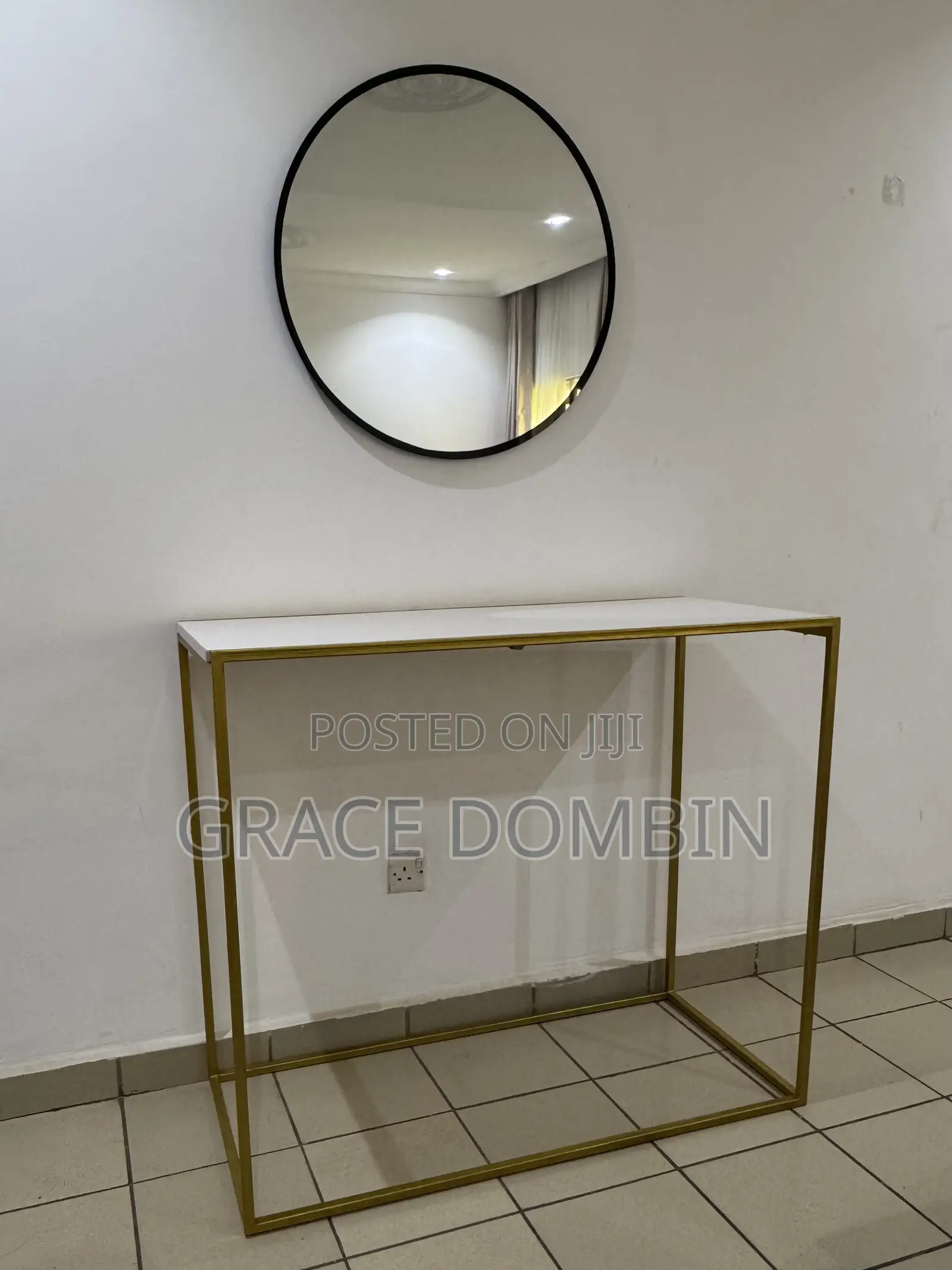 White Gold Console Table