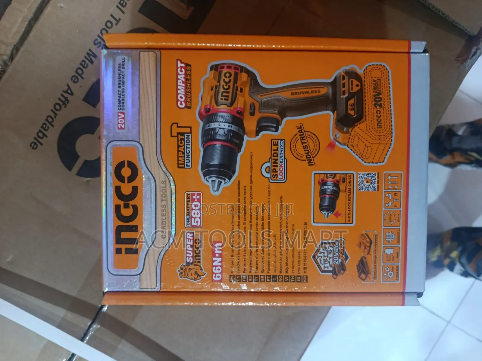 Ingco Cidli206681 Compact Brushless Cordless Impact Drill 20v