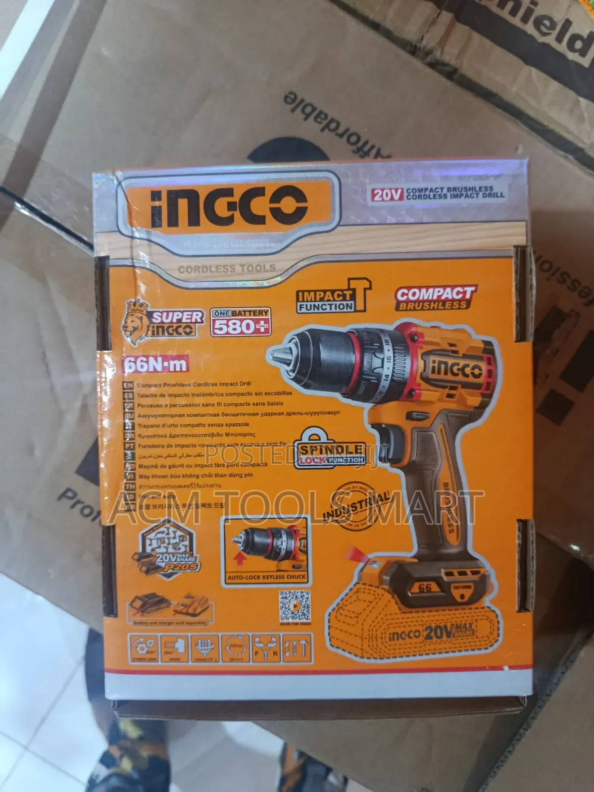 Ingco Cidli206681 Compact Brushless Cordless Impact Drill 20v