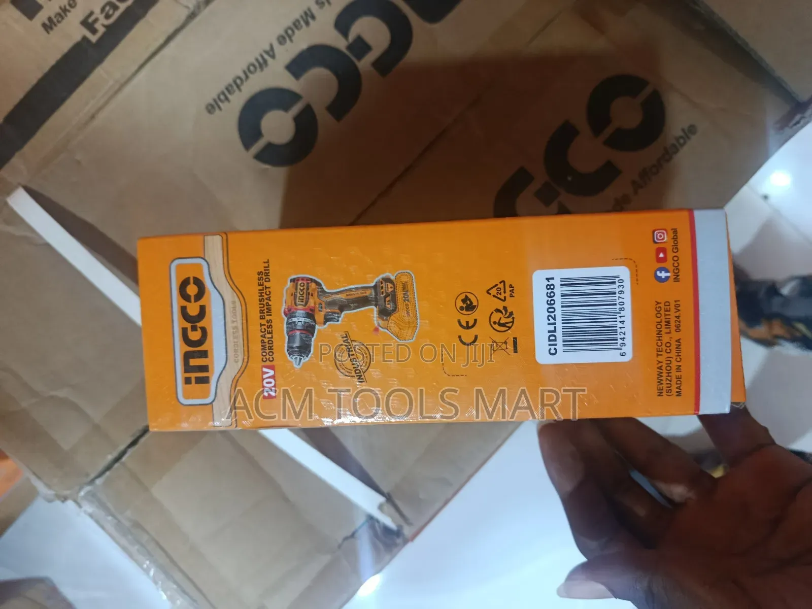 Ingco Cidli206681 Compact Brushless Cordless Impact Drill 20v