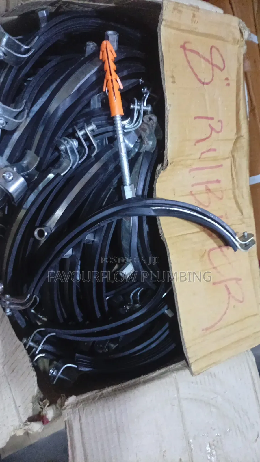 8" (200mm) Rubber-Lined Pipe Clamps With Anchor Bolts