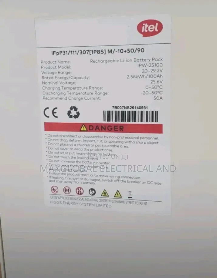 2.5kwh Itel Lithium Battery