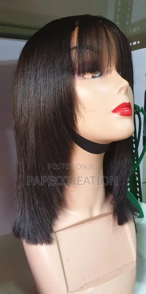 Fringe Bone Straight Wig 12" Blunt Cut Bob Style