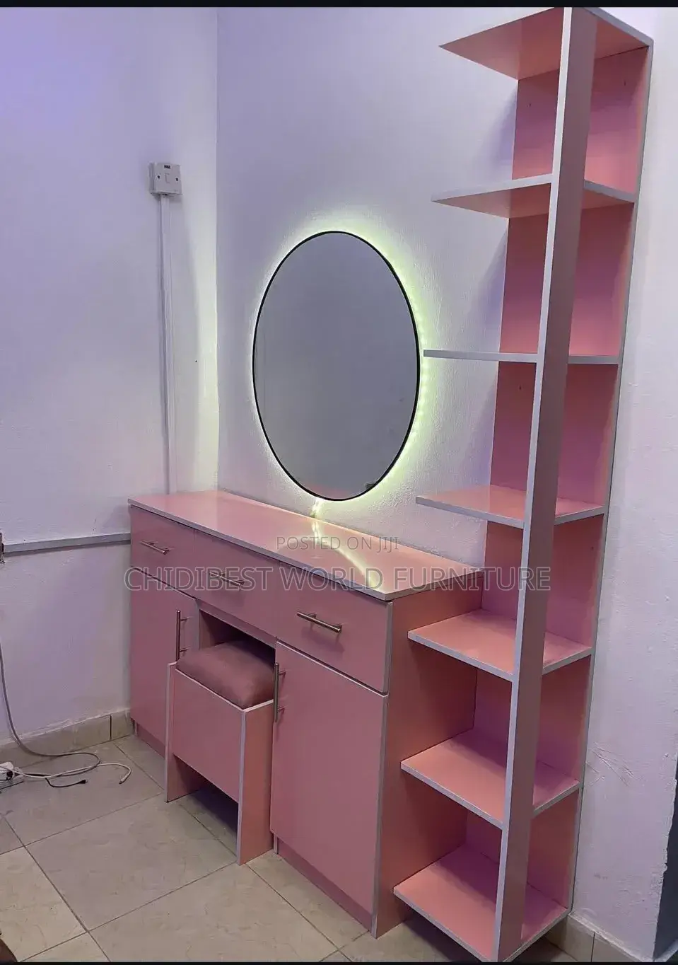 Pink Standing Mirror