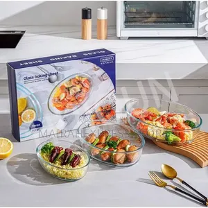 3pcs Oval Shape Glass Baking Dish 1j4k2
