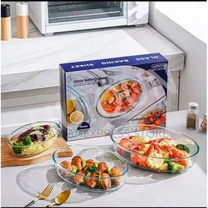 3pcs Oval Shape Glass Baking Dish 1j4k2