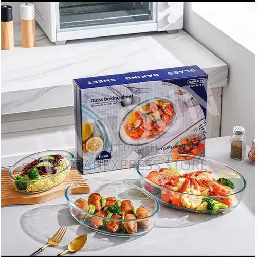 3pcs Oval Shape Glass Baking Dish 1j4k2