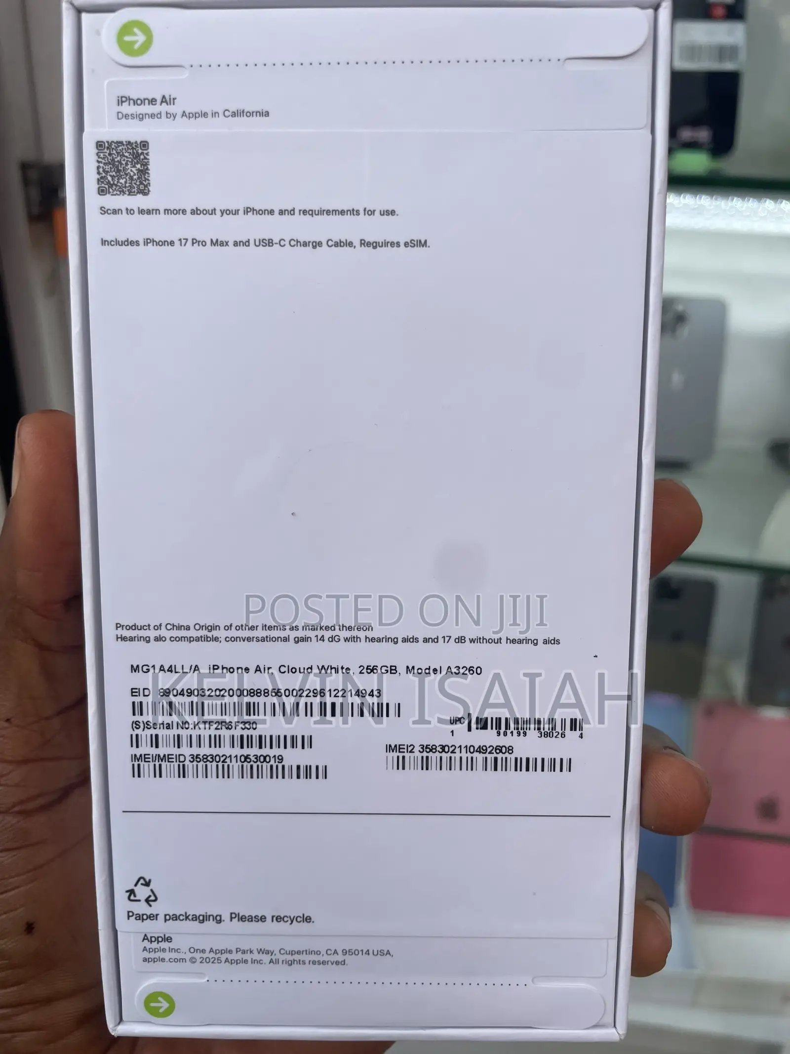 New Apple iPhone Air 256 GB White
