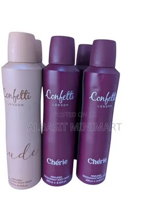 Confetti London Perfumed Deodorant Body Sprays.