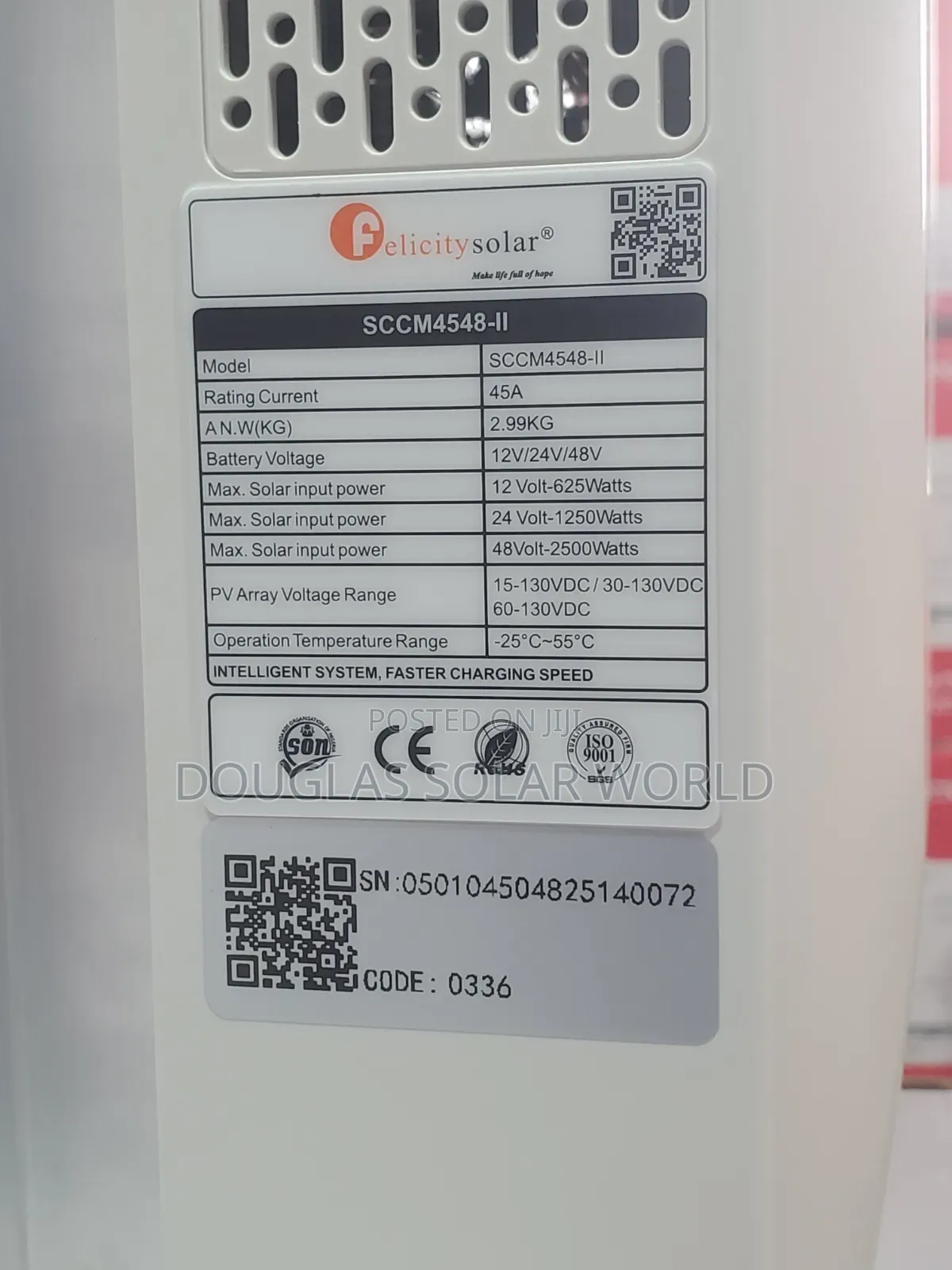 Felicity Solar 45a MPPT Charge Controller ( Model Sccm4548-Ii )