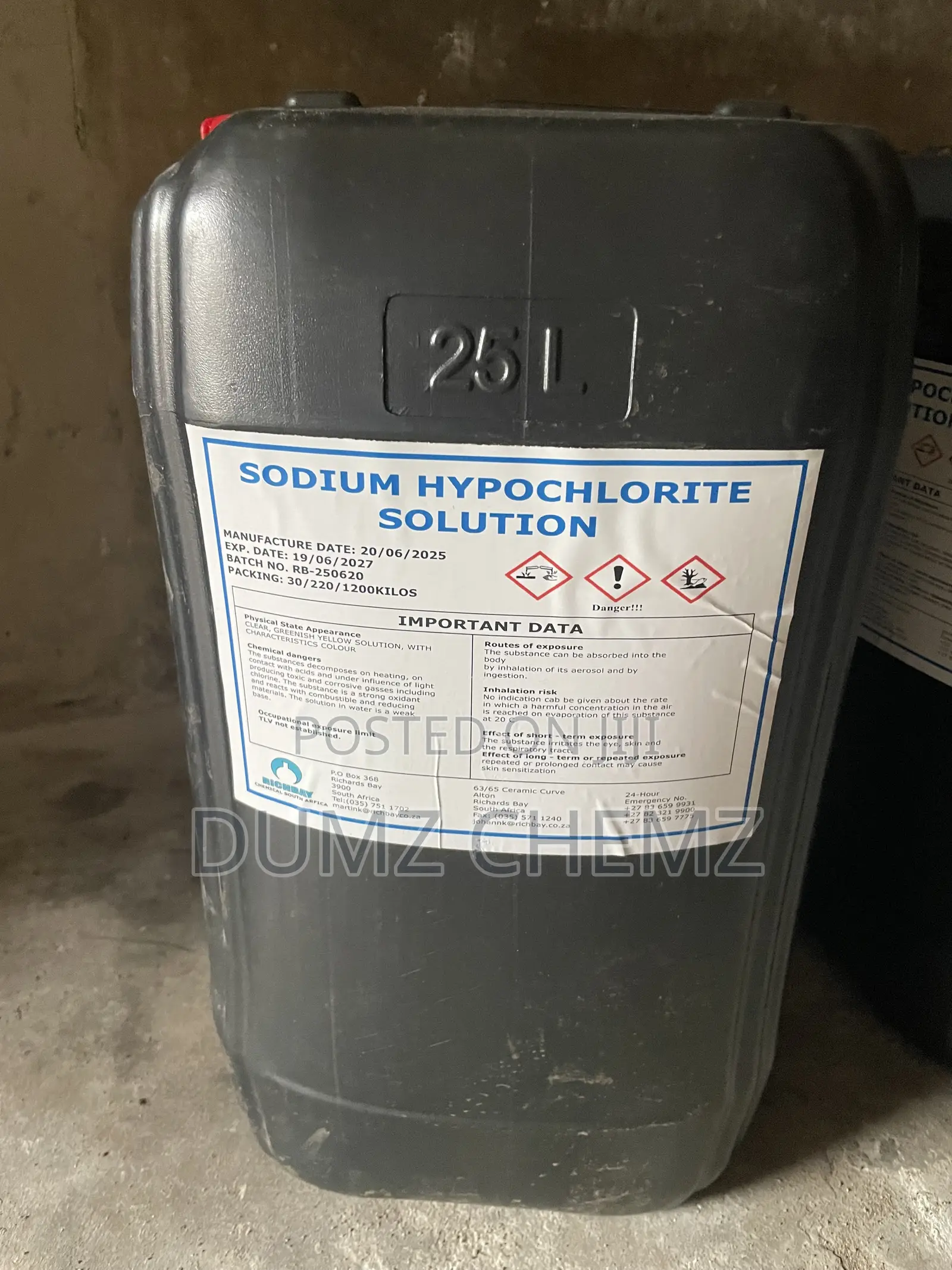Sodium Hypochlorite 15%