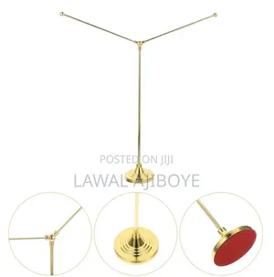 Gold Metal Head v Shape Desk Flagpole Stand Table Flag Pole Sturdy