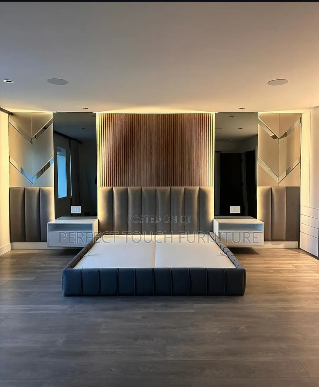 Premium Velvet Upholstered Wingback Bed Frame