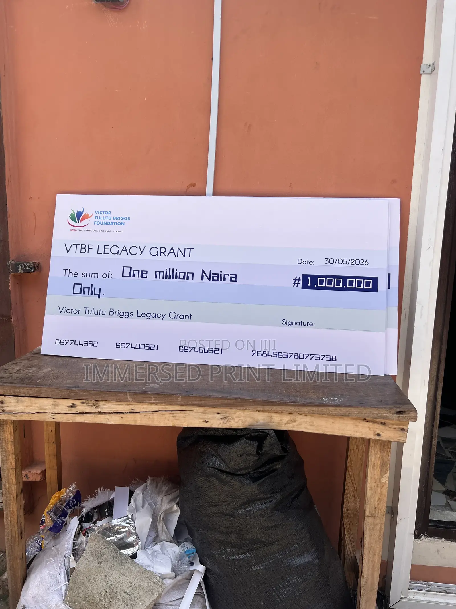 Branded Dummy Cheque