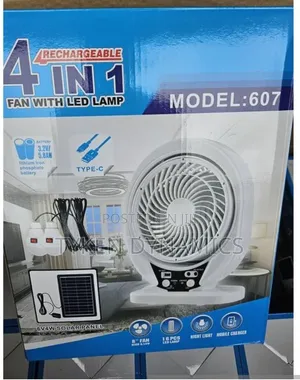 Fan 4-in-1 Rechargeable With an Led Lamp, Model 607