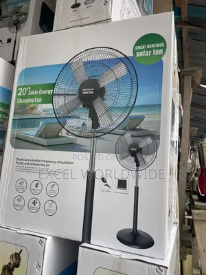 Heritage Solar Rechargeable Fan Wit High Capacity Lithium Battery