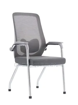 Grey and Black Visitors Chair