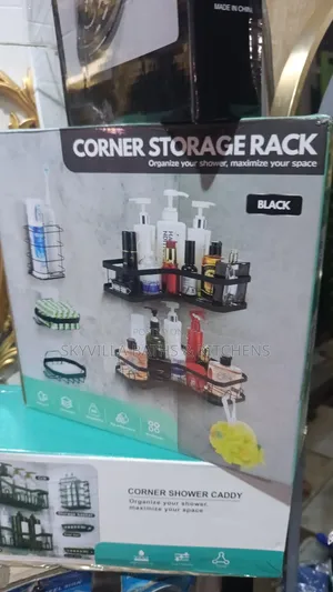 Elevate Your Oasis: Modern Matte Black Corner Organizer