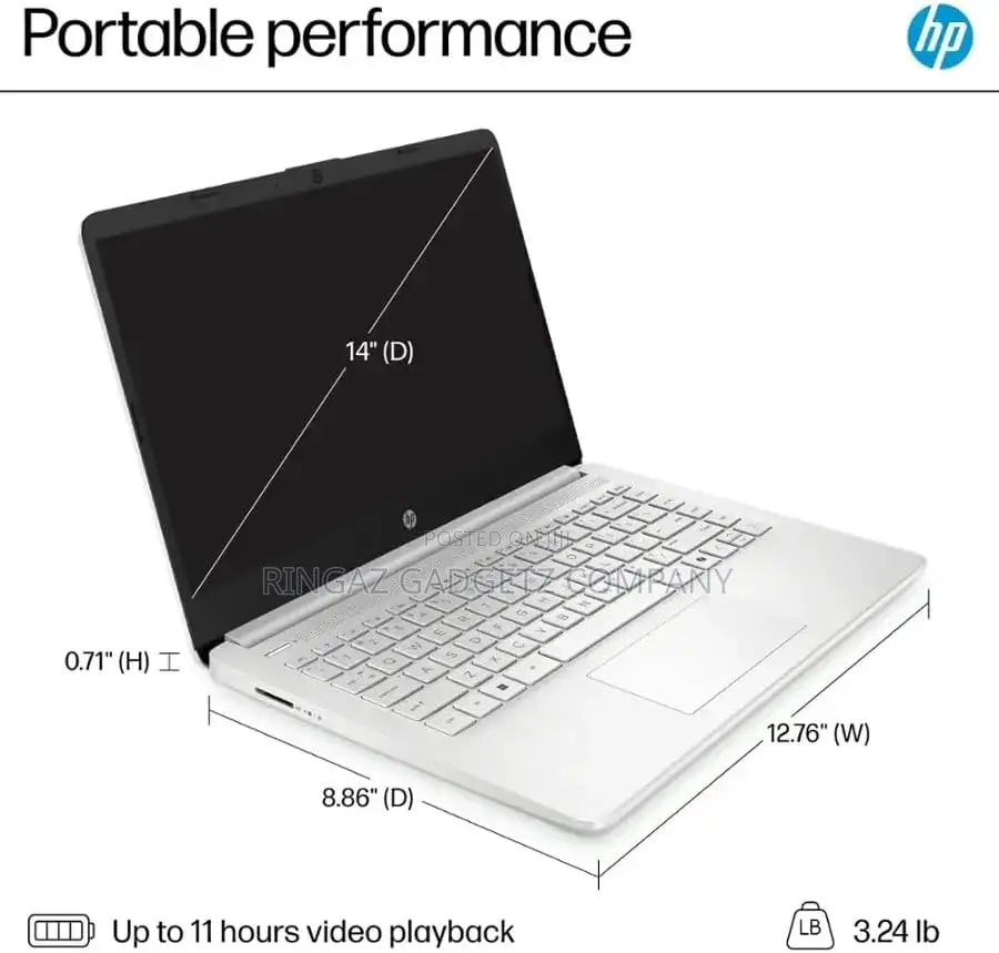 New Laptop HP 14S 4GB Intel Celeron SSD 128GB