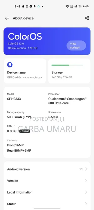 Oppo A96 256 GB
