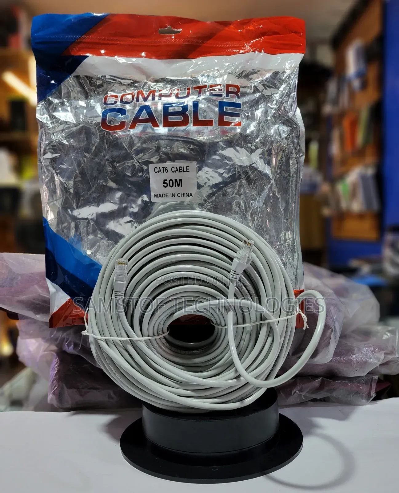 50m Cat6e White Molded Rj45 Patch Cable