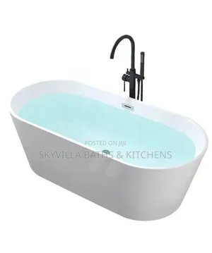 Luxury Oval Freestanding Acrylic Soaking Bathtub Combo Set –