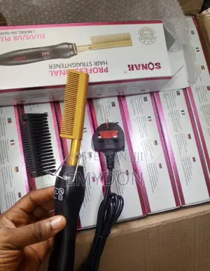 Sonar Hot Comb Hair Straightening Brush for Women