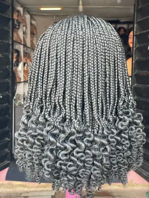 Frontal Braided Wig(Curly Tips)