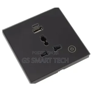 Smart Wi-fi Tuya Single Socket With Usb Port And Type C Port - Black