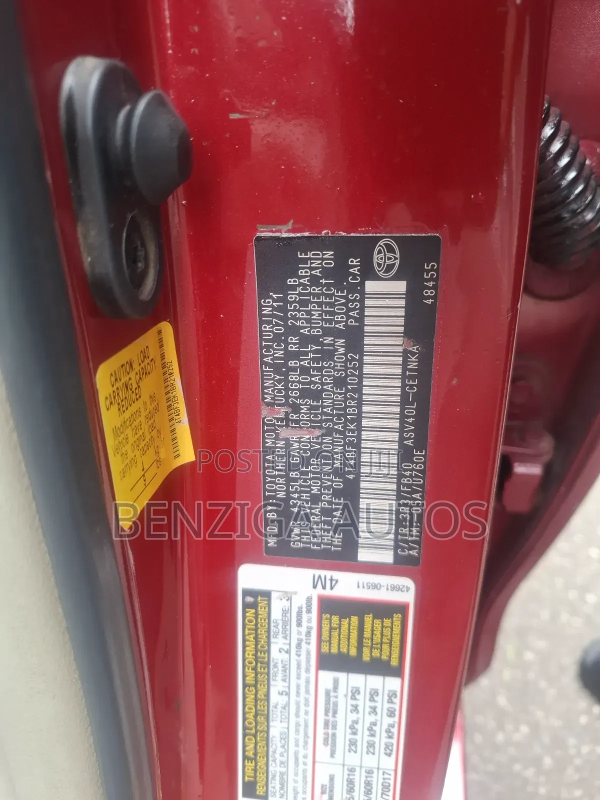 Toyota Camry 2011 Red