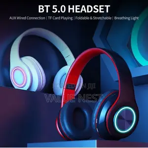 B39 Foldable Bt 5.0 Headset With Breathing Light Support Tf Card