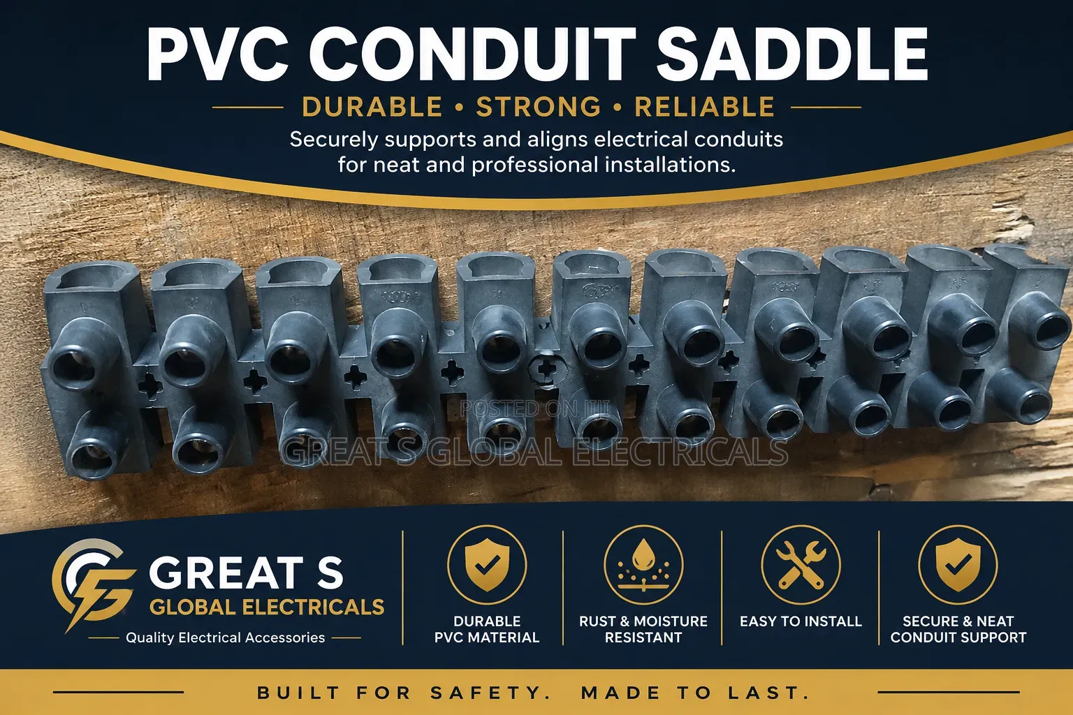 PVC Conduit Spacer Saddle / Cable Support Clip