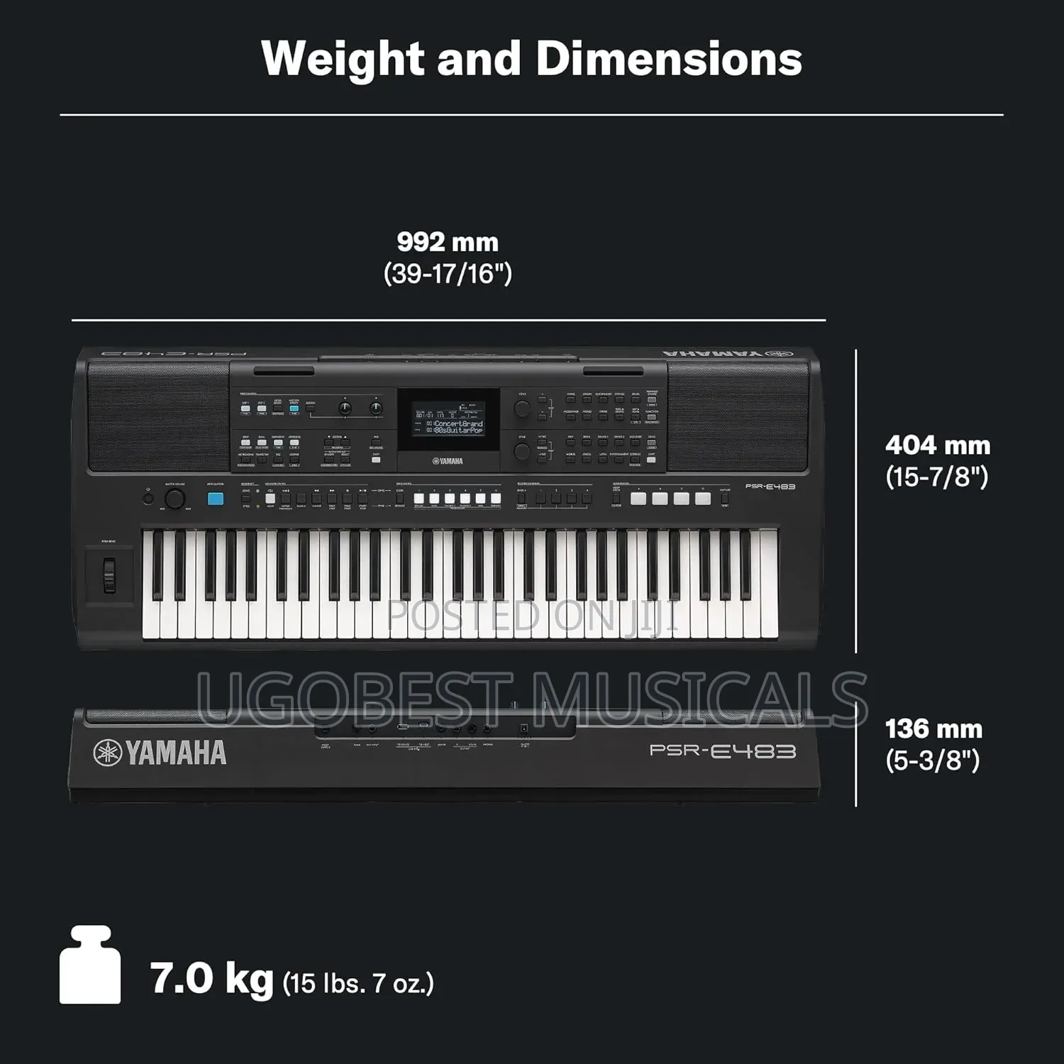 Yamaha PSR-E483 Portable 61-Key Keyboard