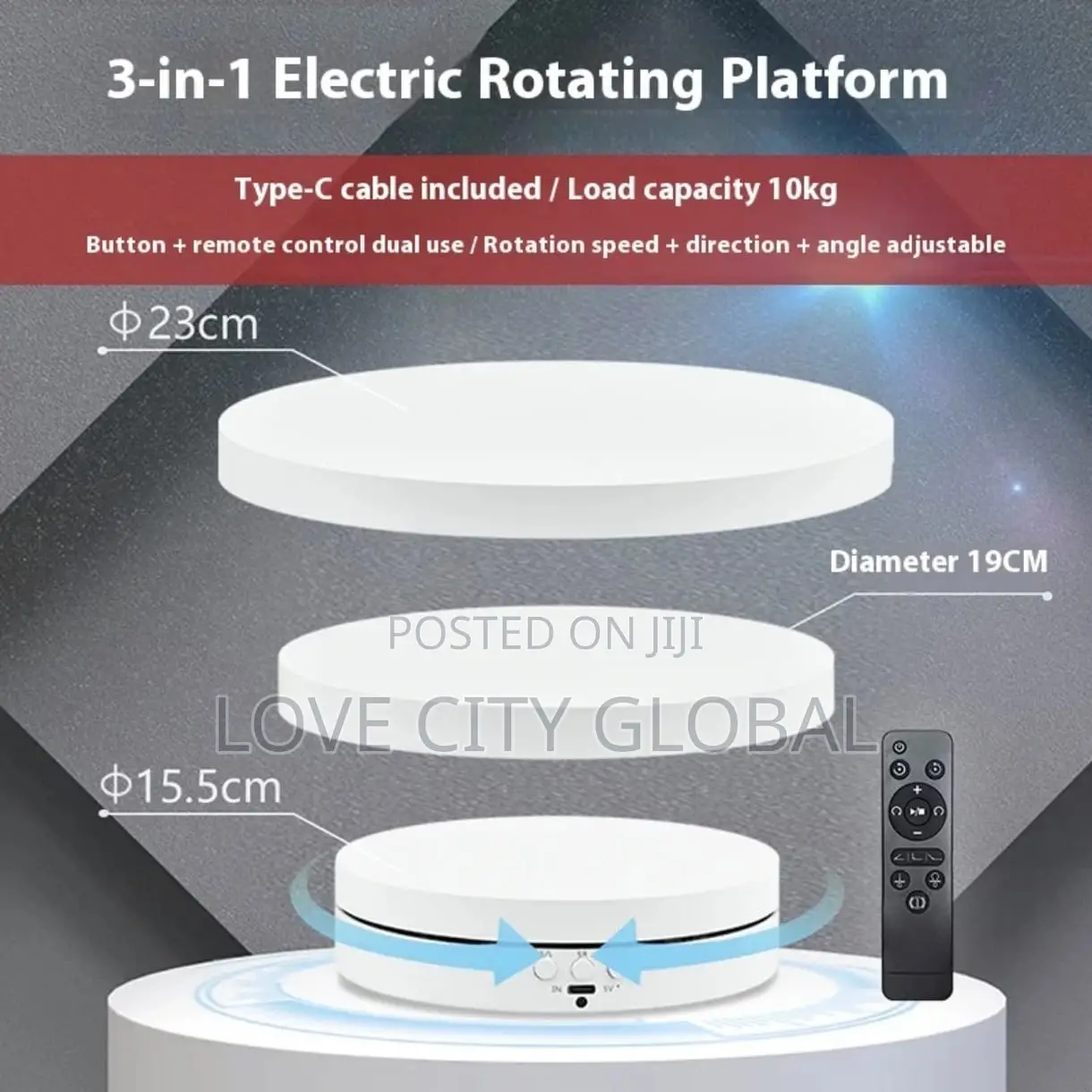 Smart Remote Control 360 Rotating Display Automatic Electric Turntable