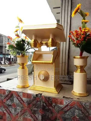 Pulpit for Model Church With Flower Vase