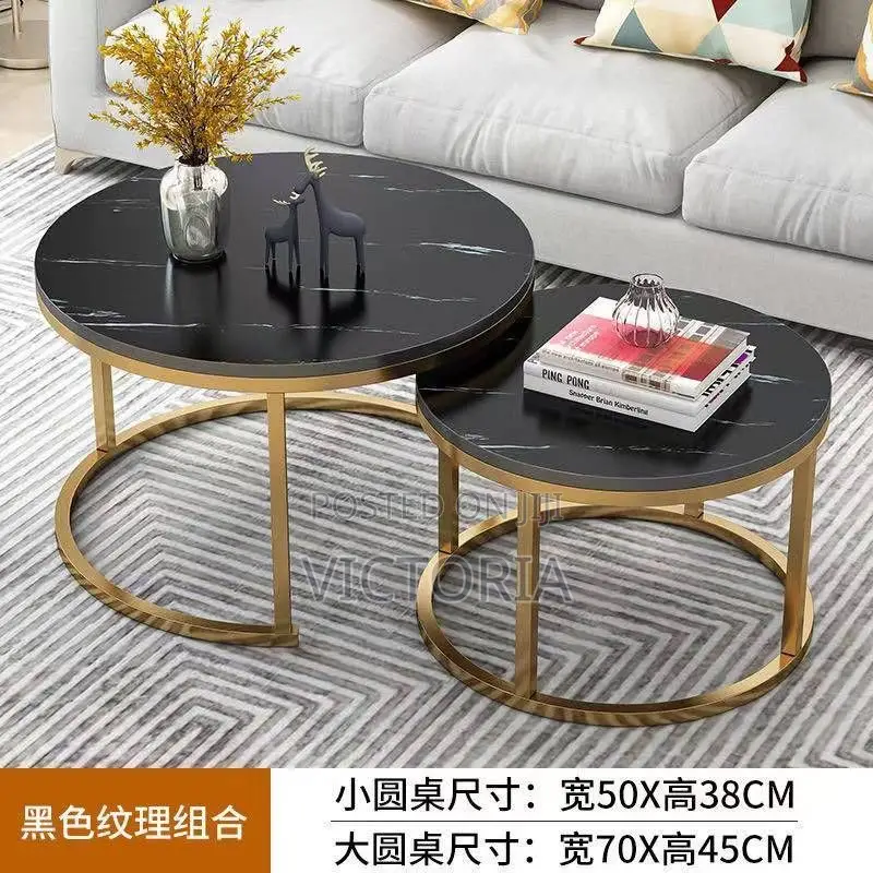 2-in-1 Round Nesting Center Table Set.