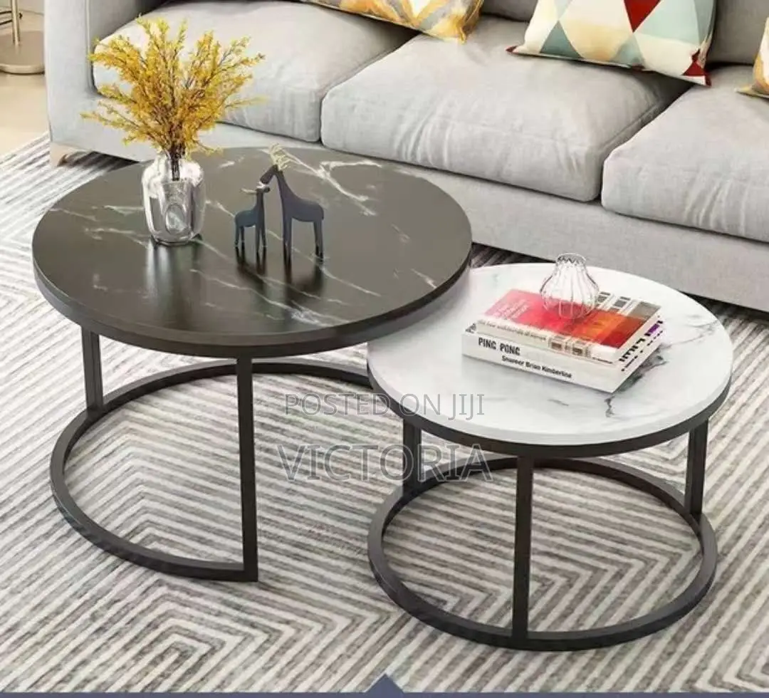 2-in-1 Round Nesting Center Table Set.