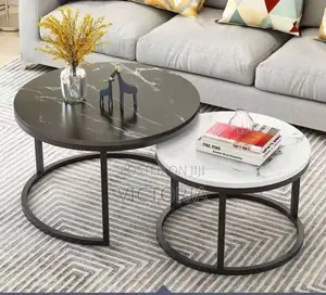 2-in-1 Round Nesting Center Table Set.