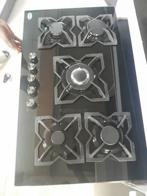 Brand New Revita 5-Burner Built-in Gas Hob Black Tempered Glass Cooker