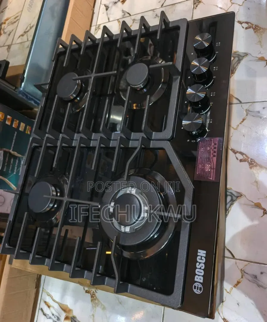 Bosch Built-in Cabinet 60cm 4 Gas Automatic Burners Blueflame Light