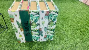 Elegant Wooden Faux Book Storage Box With Mirror