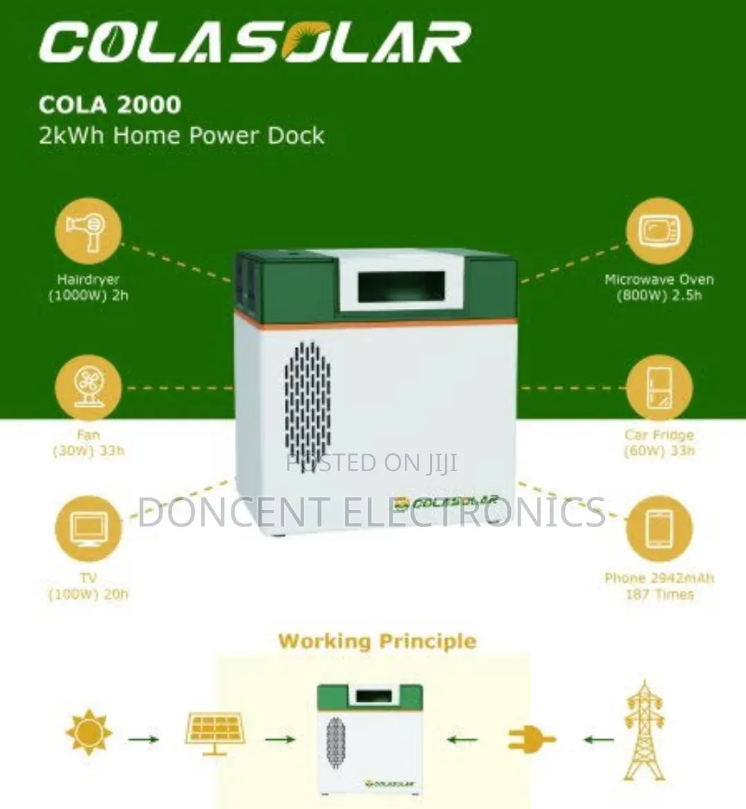 Cola 2000 Solar Generator 1000w 2kwh