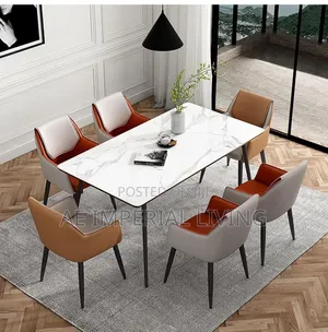 The Milano 6-Seater Marble Dining Set