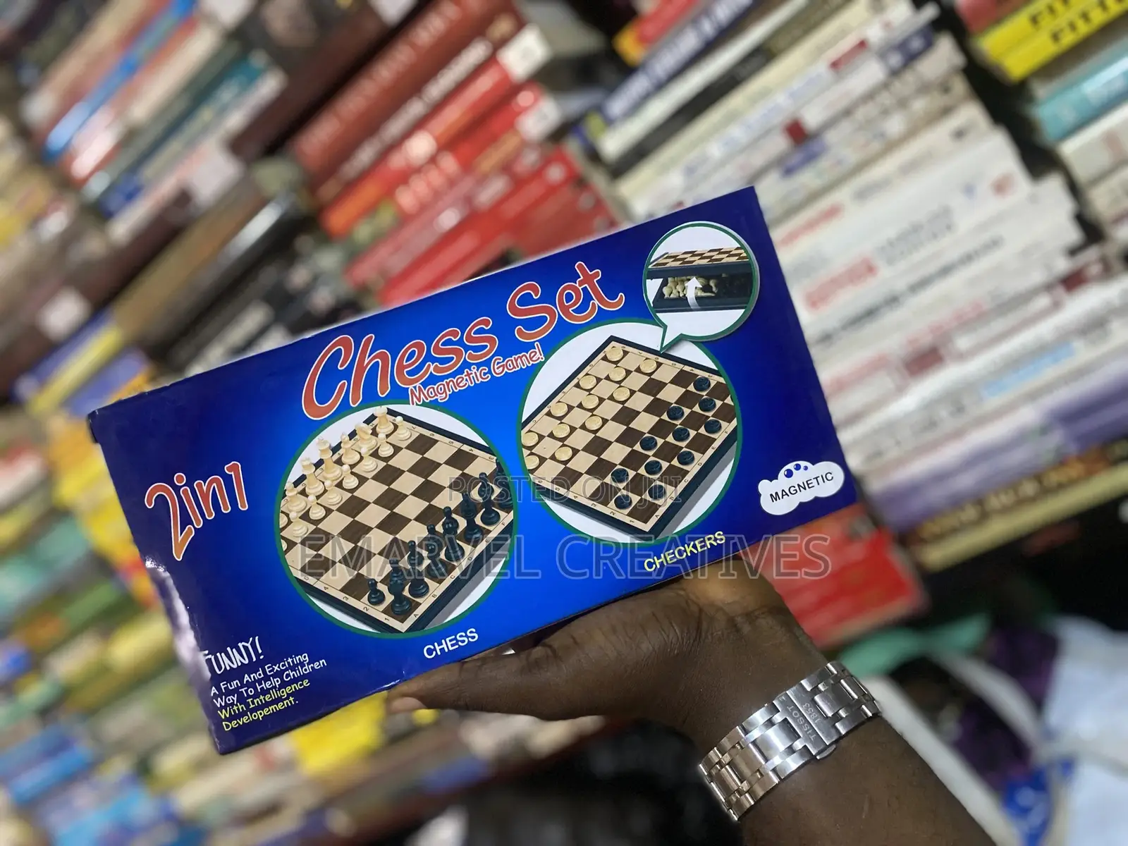 2 in 1 Magnetic Chess Board and Draught Board