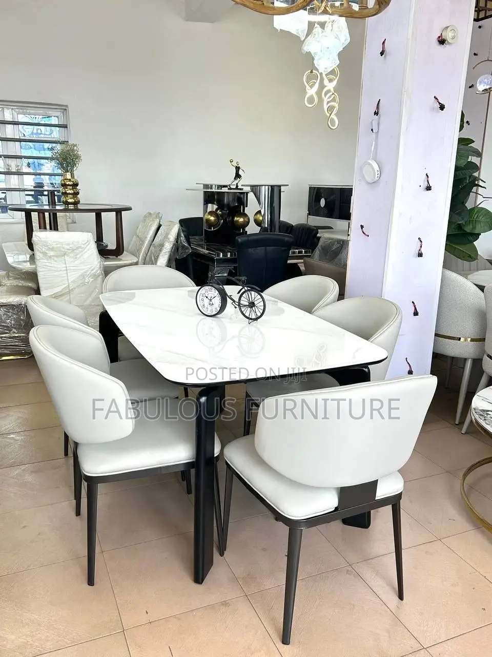 Foreign Marble Top Dining Set