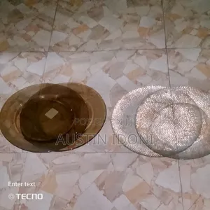 Set of Glass Dinning Plates With Glass Cups