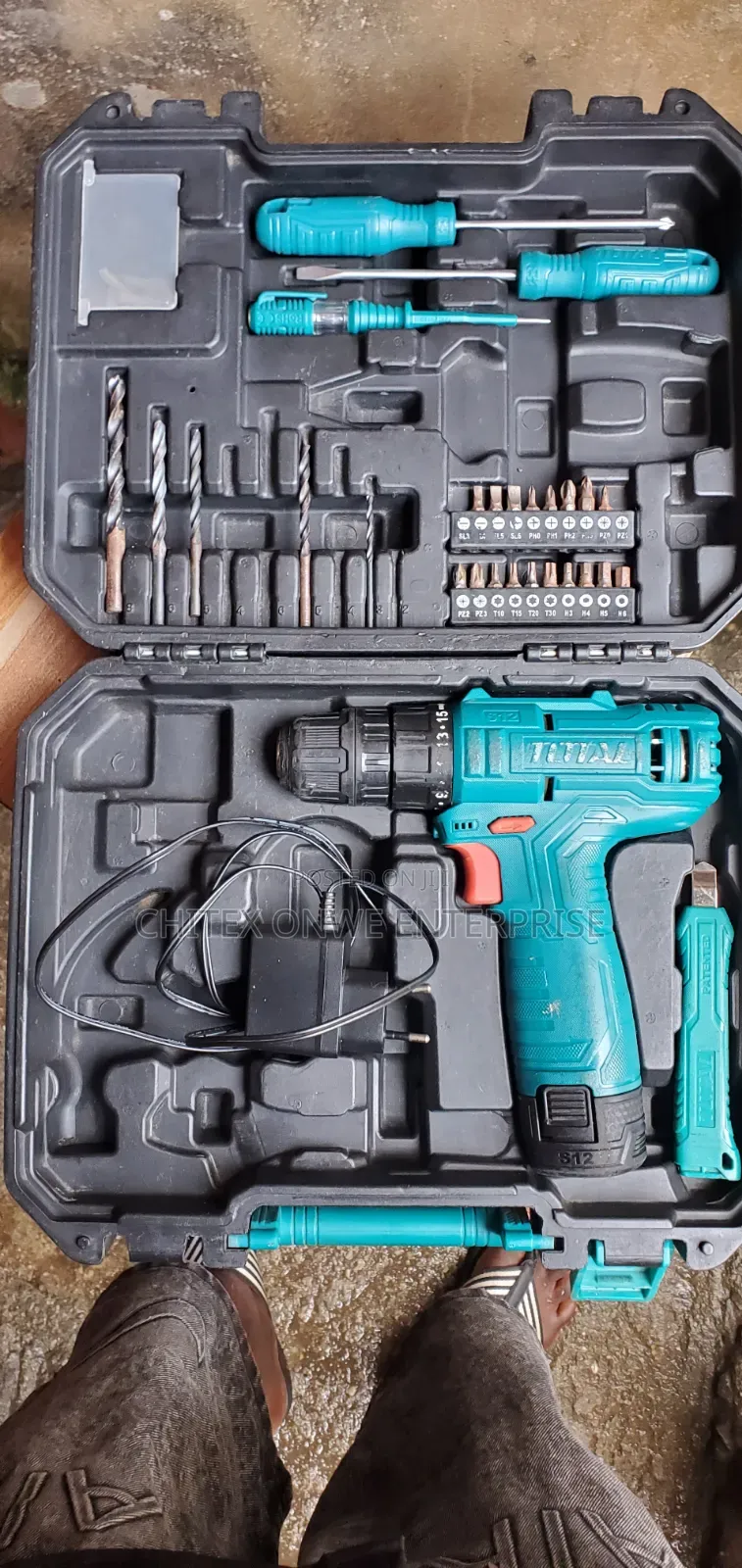 Total 12v Cordless Drill Tool Kit