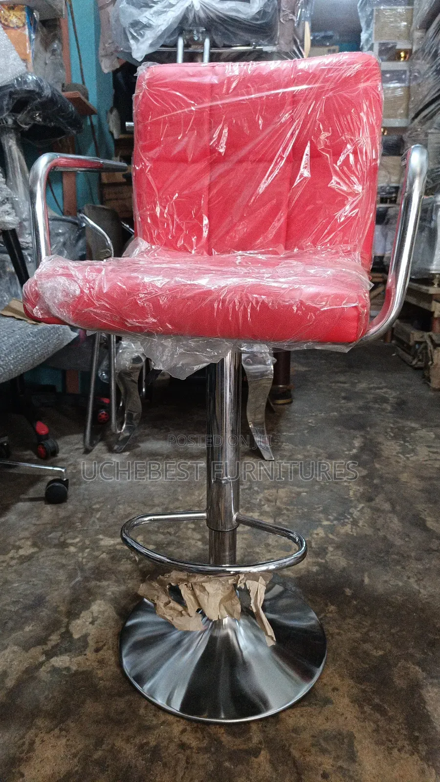 Barb Stool Medium Size, Black and Red Available