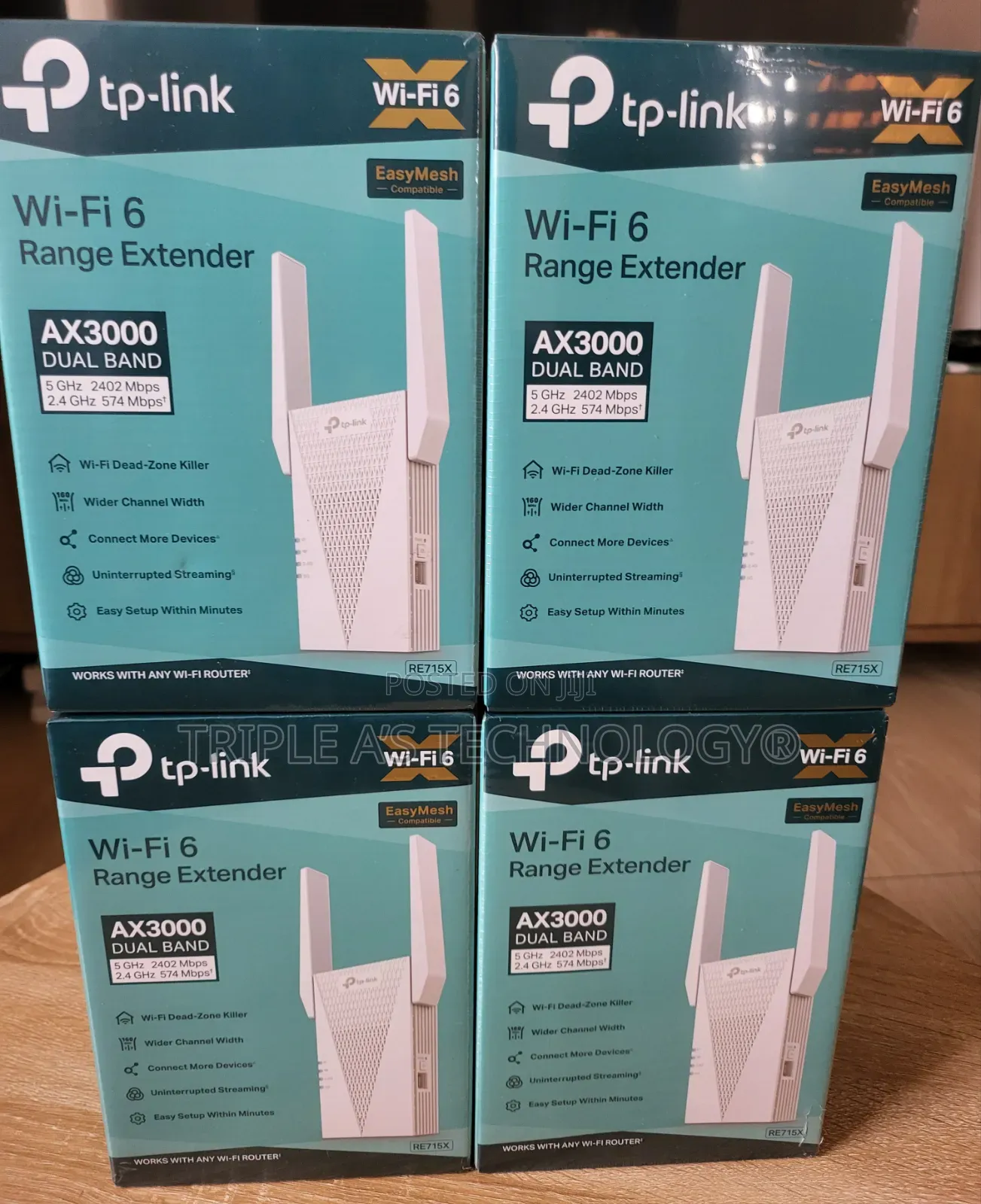 TP-Link Ax3000 Wifi 6 Range Extender Re715x Easy Mesh Dual Band